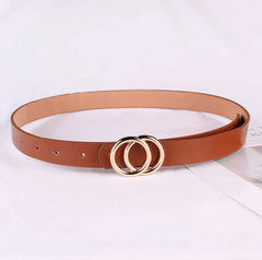 Elegance Loop: Chic Women's Minimalist Belt with Metal Buckle