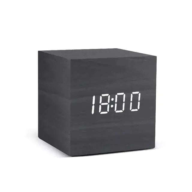 Voice-Controlled LED Wooden Alarm Clock