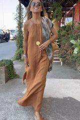 Chic Cotton-Linen Women's Dress