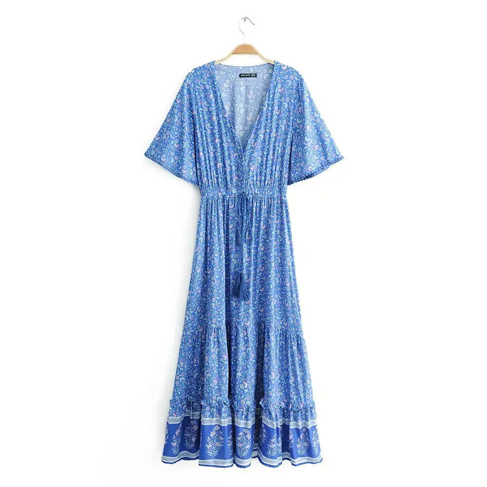Bohemian Summer Print Dress - Vibrant & Free-Spirited