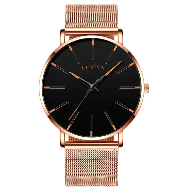Montre élégante et minimaliste en acier inoxydable
