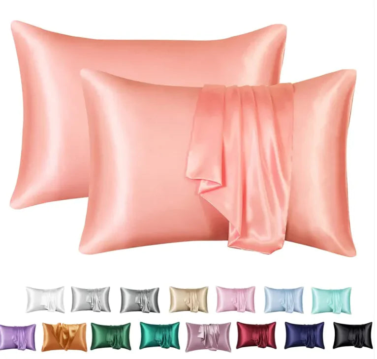 Lot de 2 taies d'oreiller de luxe en soie
