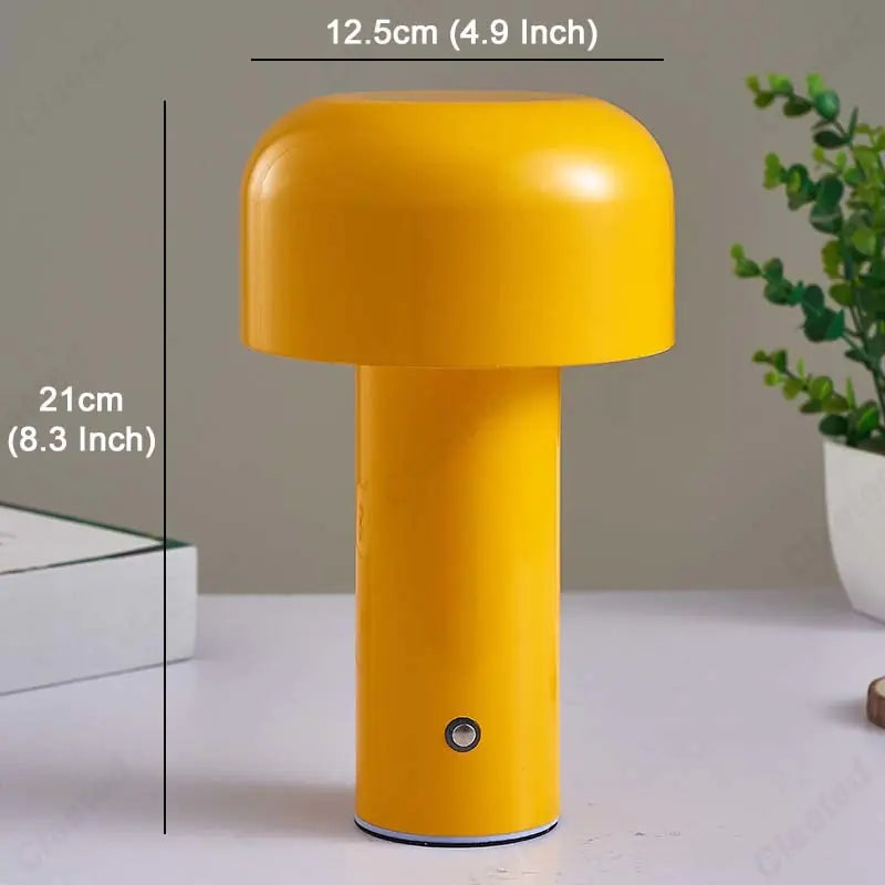 Chic Cordless Mushroom Desk Lamp - Rechargeable Italian Design