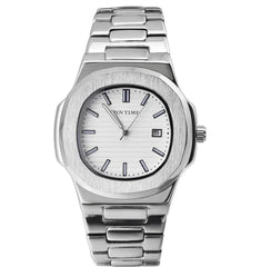 Luminous Stainless Steel Quartz Watch with Calendar