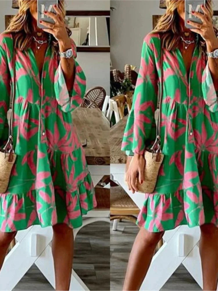 Robe chemisier Boho - Prête pour l'été et les voyages 