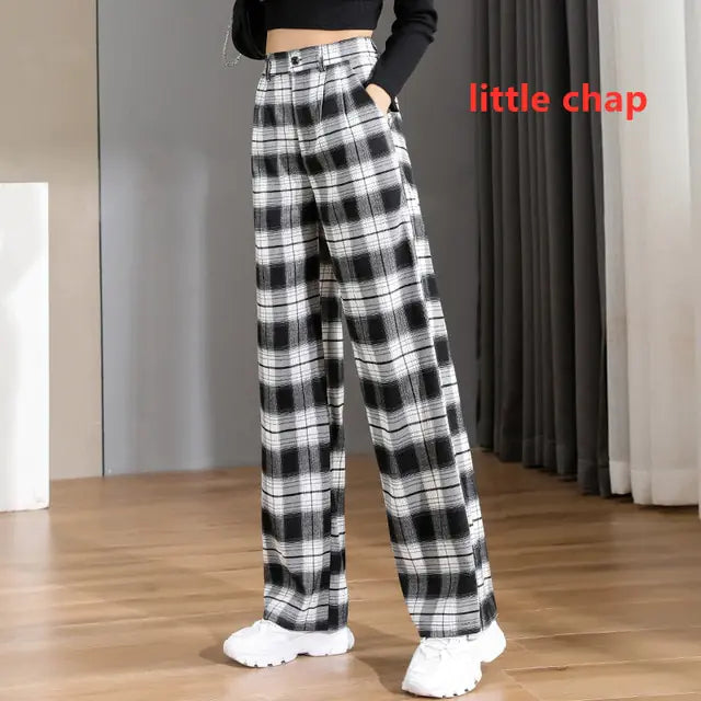Pantalon droit taille haute vintage chic pour femme