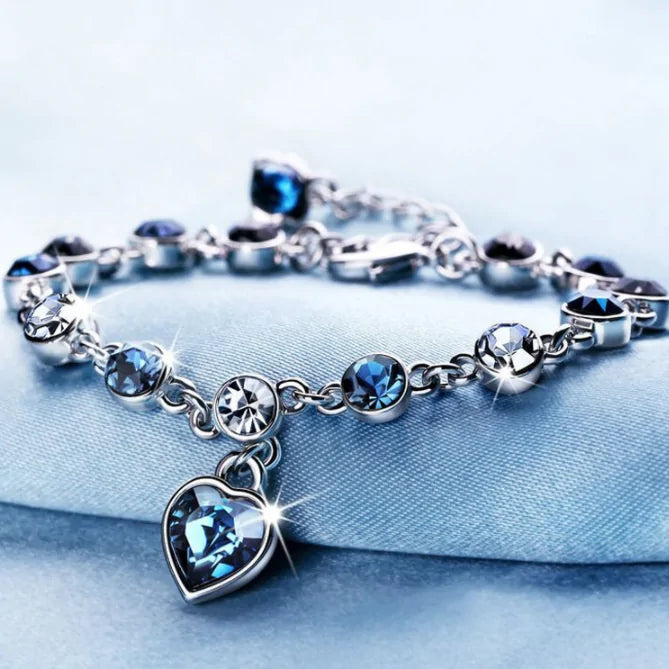 Heart Queen Sapphire Bracelet - Timeless Elegance
