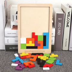 Jeu de puzzle en bois Tetris pour enfants de 3 à 9 ans. 