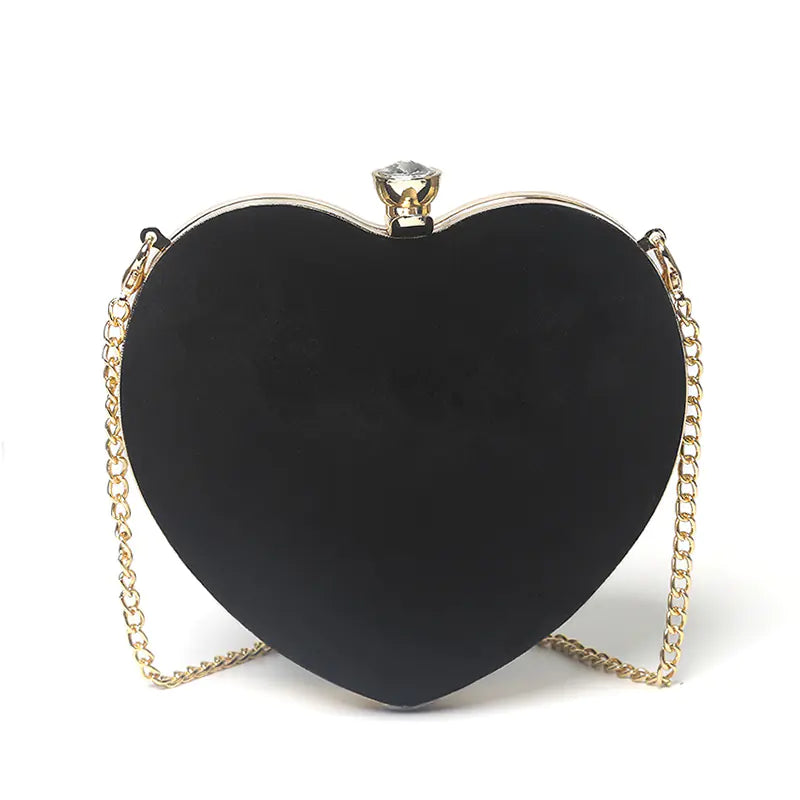Chic Heart-Shaped Crossbody Handbag - Multi-Color Options
