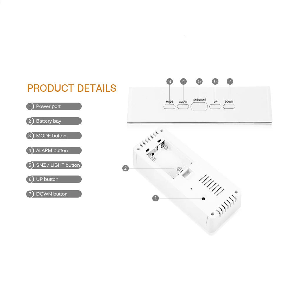 LED Mirror Alarm Clock | Sleek Digital Display