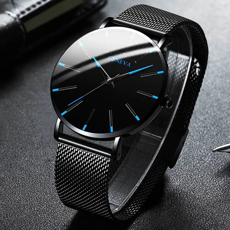 Montre élégante et minimaliste en acier inoxydable