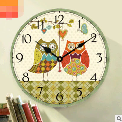 Vintage Owl Wall Clock - Rustic European Décor