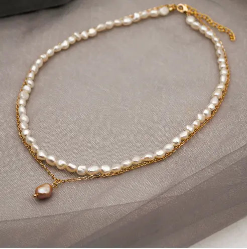 Elegant Double-Layer Baroque Pearl Bracelet for Women