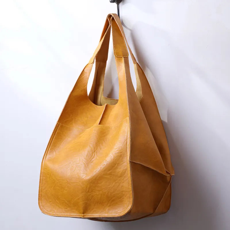 Sac fourre-tout en cuir PU élégant - Grande capacité et style multiple 