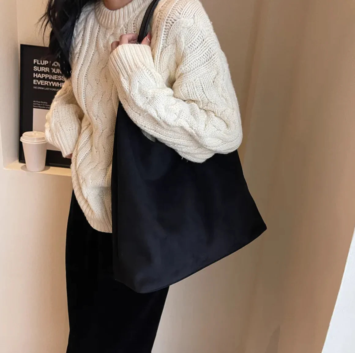 Sac bandoulière en daim style vintage | Grande capacité et sensation luxueuse