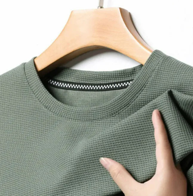 Solid Color Men's Polyester Tee - Summer Comfort