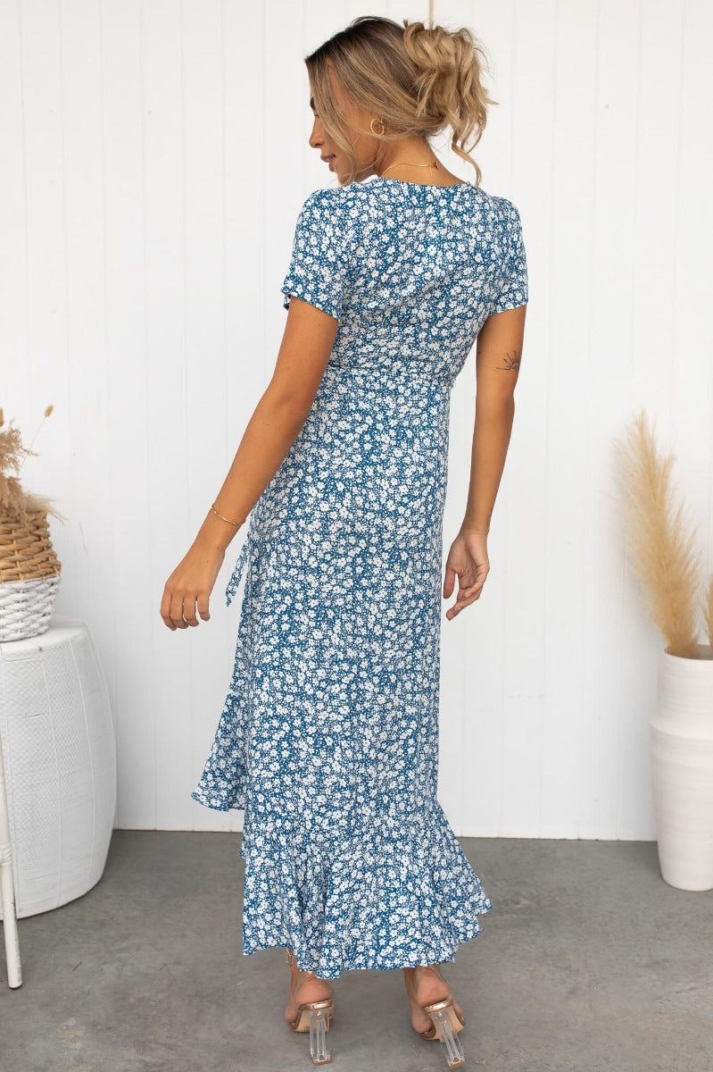 Chic V-Neck Lace-Up Cardigan Dress - Comfort & Style