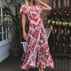 Robe Camilla Boho Chic à manches longues - Polyvalente et élégante