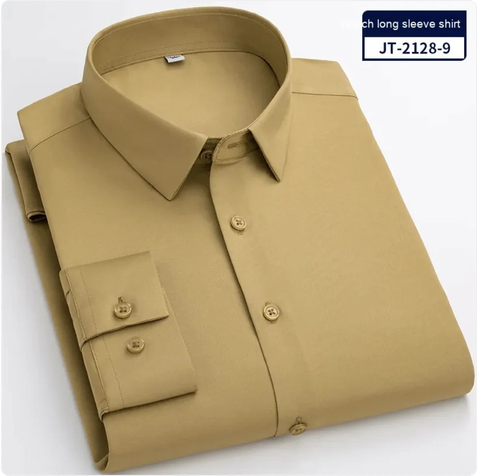 Seamless Men’s Elastic Long-Sleeve Comfort Shirt