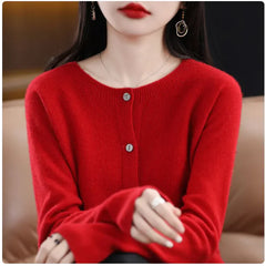Chic Women's Wool Cardigan - Elegant & Comfy