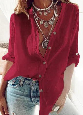 Cardigan doux à col en V - Mélange de coton confortable, manches longues