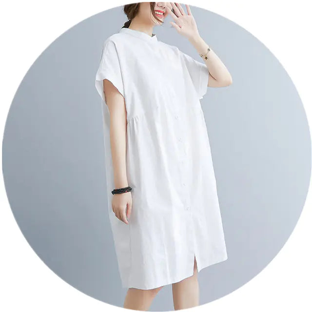 Robe chemise d'été en coton léger, idéale par temps chaud
