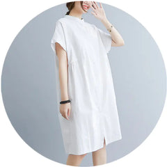 Robe chemise d'été en coton léger, idéale par temps chaud