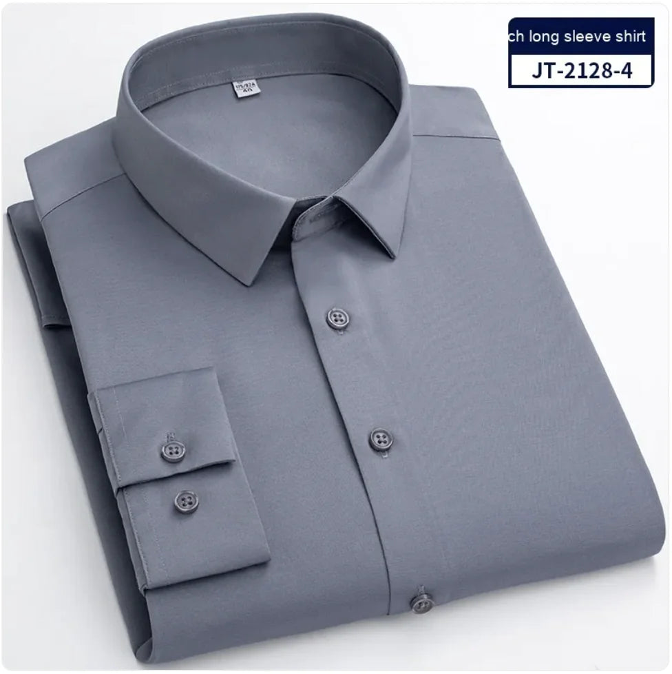 Seamless Men’s Elastic Long-Sleeve Comfort Shirt