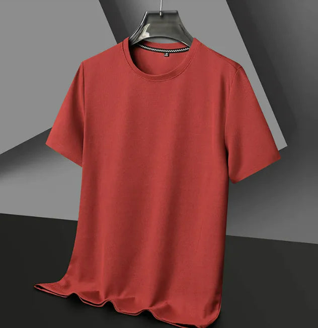 Solid Color Men's Polyester Tee - Summer Comfort