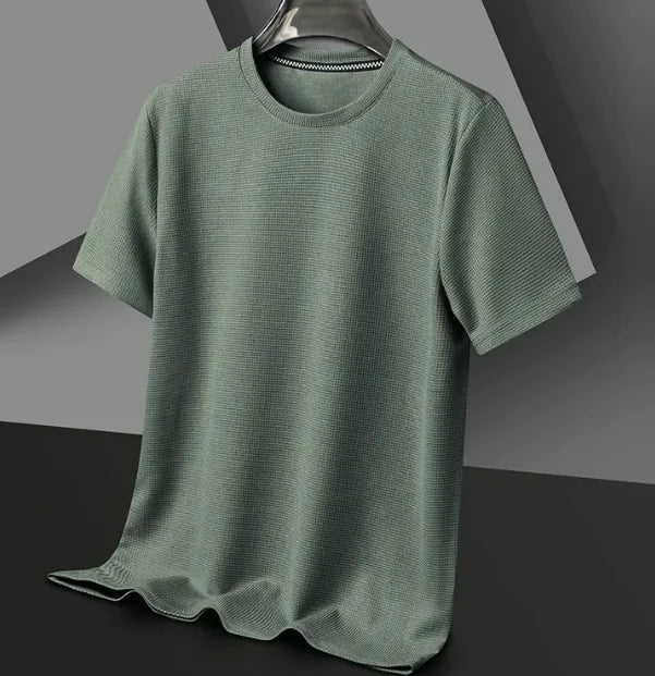 Solid Color Men's Polyester Tee - Summer Comfort