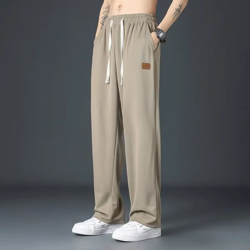 Ultra-Light Men’s Ice Silk Casual Pants - Breathable & Loose-Fit