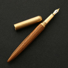 Elegant Wood Fountain Pen - Sleek & Sophisticated
