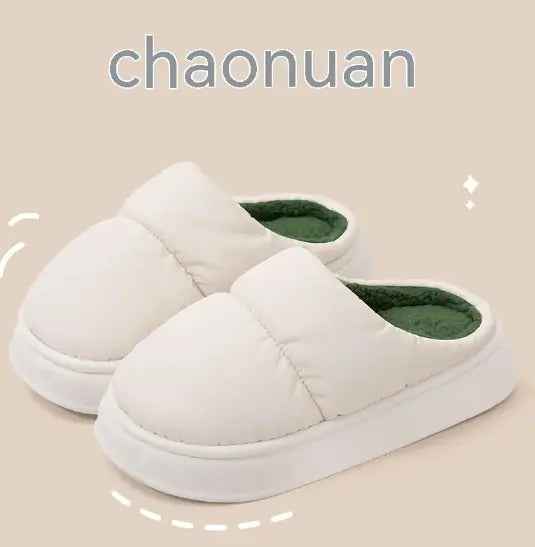Chaussons d'intérieur/extérieur luxueux en peluche de coton