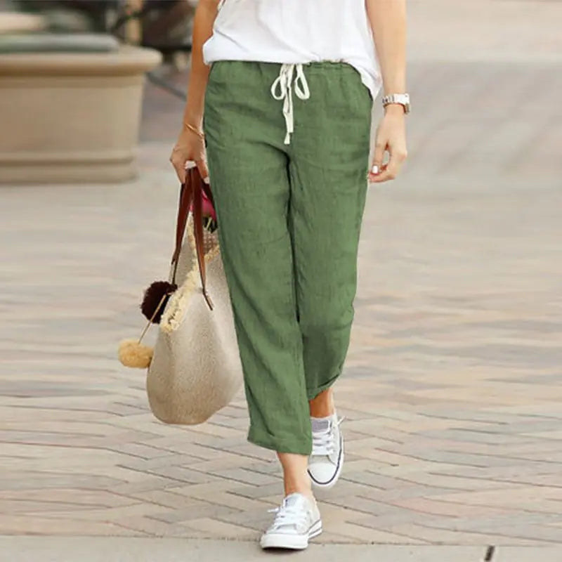 Elegant Drawstring Elastic Waist Pants