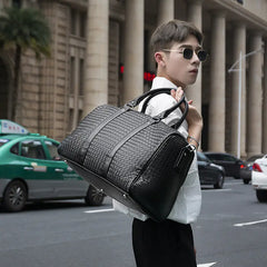 Elegant Handwoven Leather Travel Tote Bag - Versatile & Durable