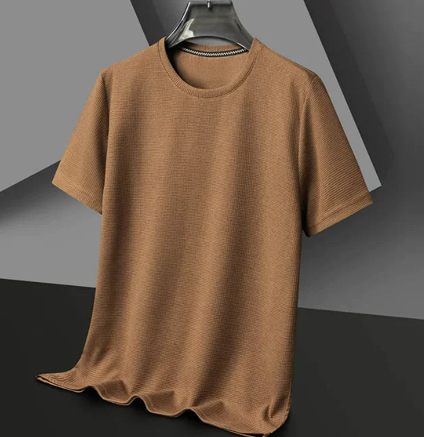 Solid Color Men's Polyester Tee - Summer Comfort