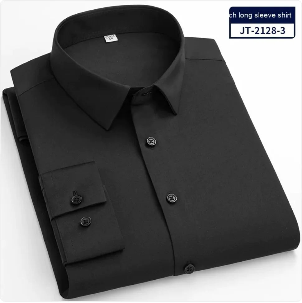 Seamless Men’s Elastic Long-Sleeve Comfort Shirt
