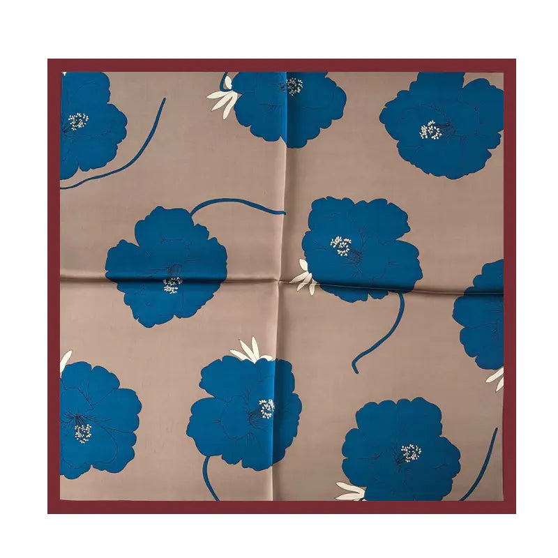 Elegant Korean Mulberry Silk Floral Scarf