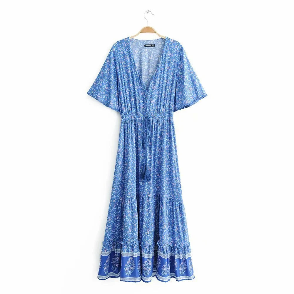 Bohemian Summer Print Dress - Vibrant & Free-Spirited