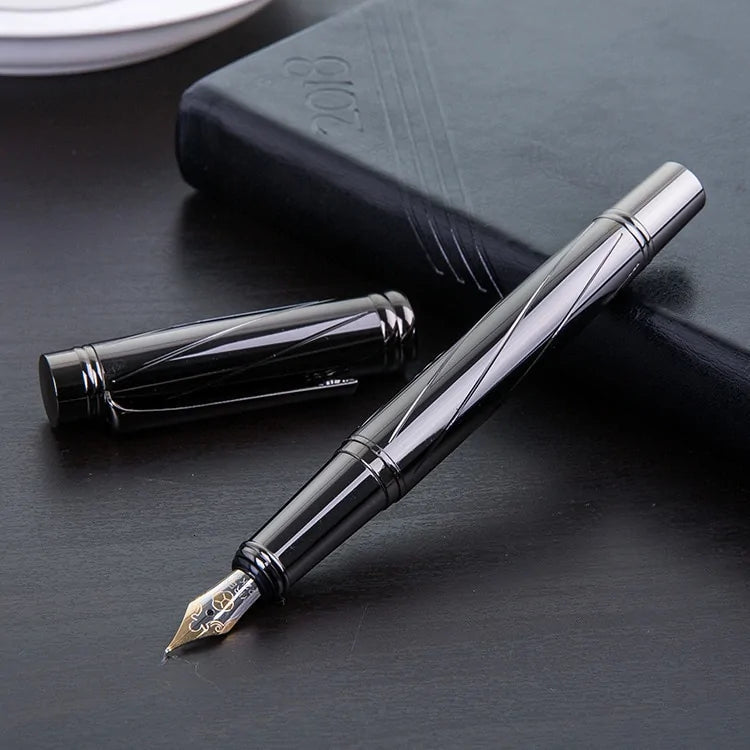 Stylo plume élégant plaqué argent | Plume fine de 0,5 mm