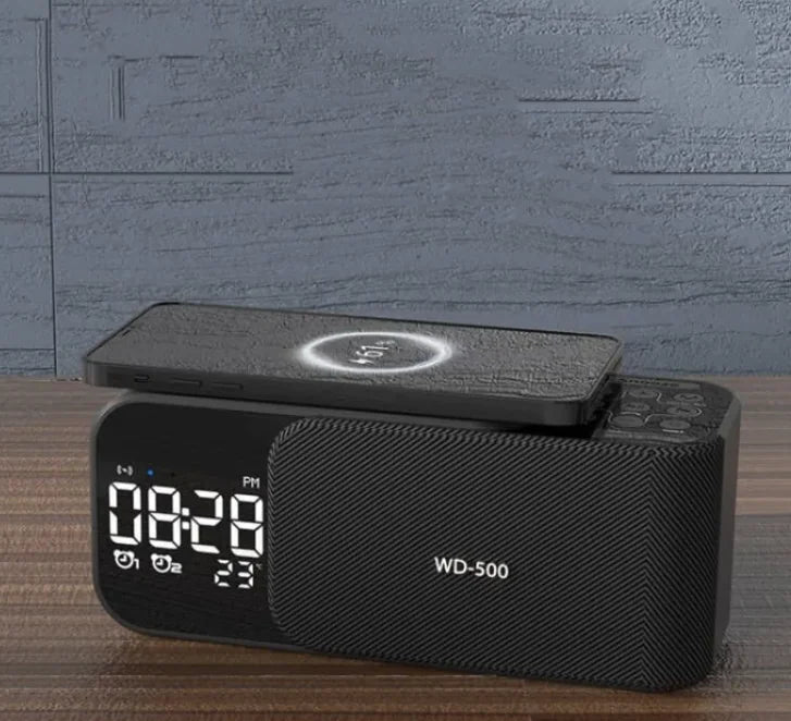 Multifunctional LED Alarm Clock with Wireless Charging & Bluetooth