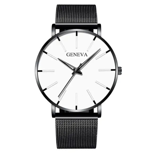 Montre élégante et minimaliste en acier inoxydable