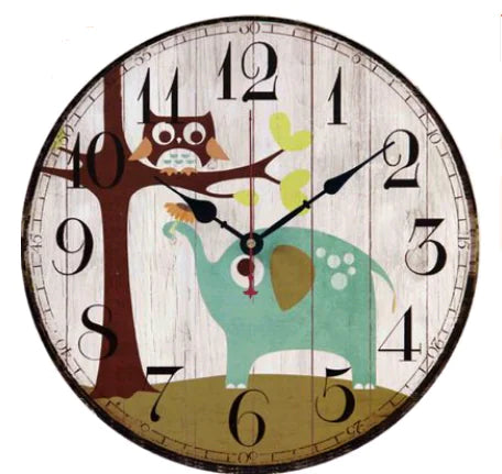 Vintage Owl Wall Clock - Rustic European Décor