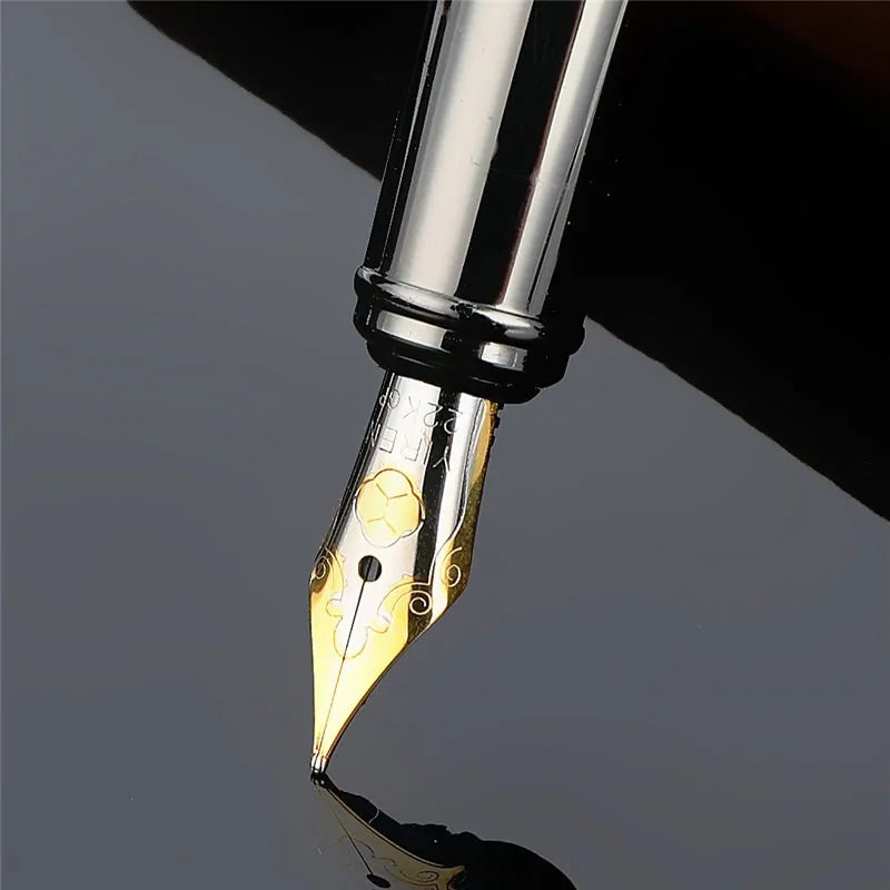 Stylo plume élégant plaqué argent | Plume fine de 0,5 mm