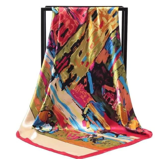 Écharpe en soie élégante pour femme - Luxueuse et polyvalente