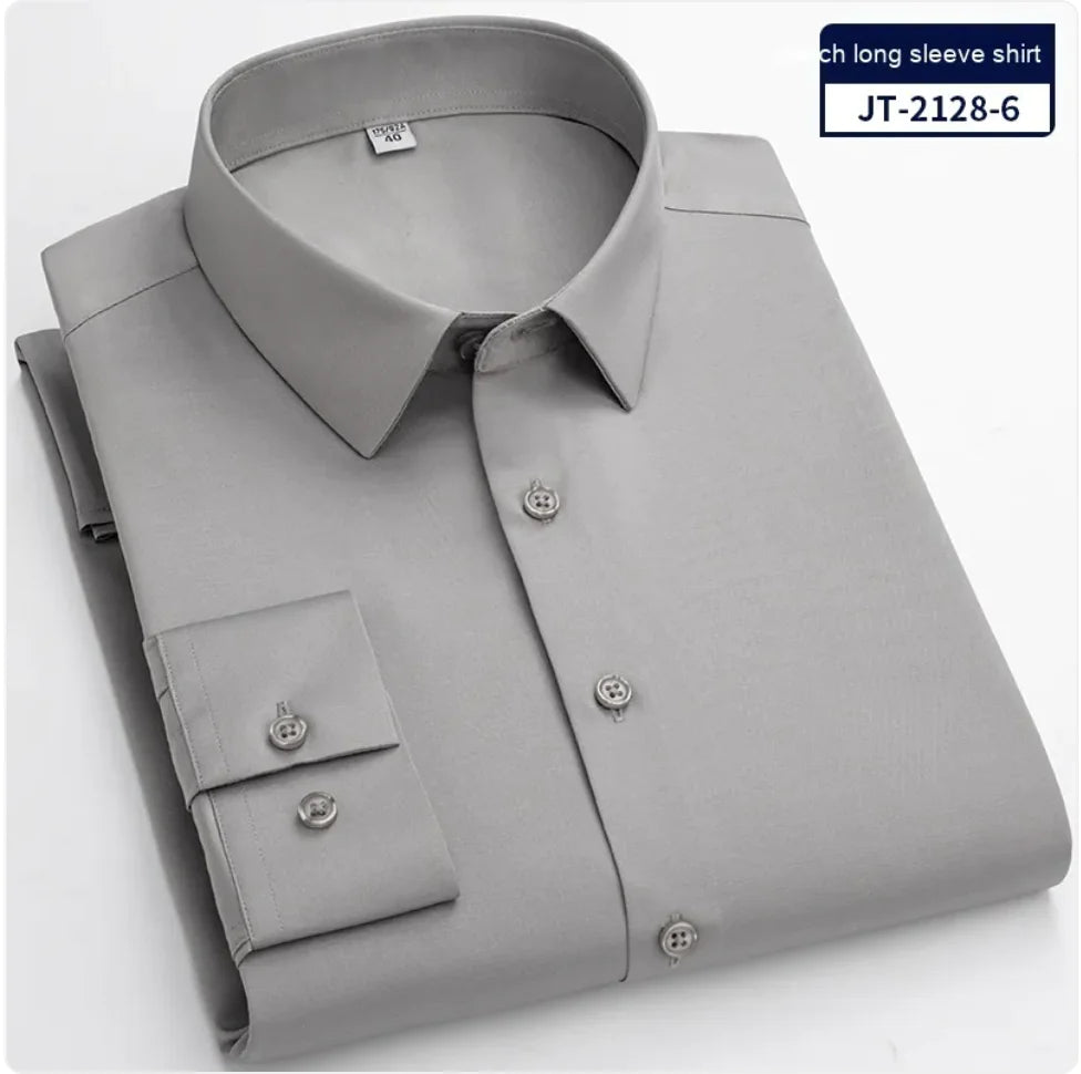 Seamless Men’s Elastic Long-Sleeve Comfort Shirt