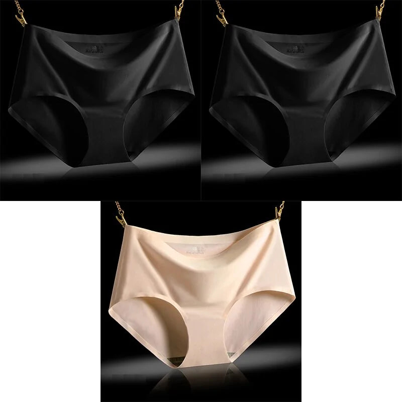 Culotte taille basse luxueuse sans coutures, semblable à de la soie