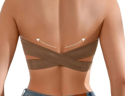 Soutien-gorge croisé élégant sans bretelles pour femme - Design sans armatures