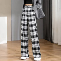 Pantalon droit taille haute vintage chic pour femme