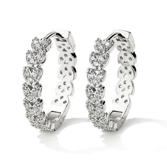 Elegant Gold-Plated Zircon Cross X Hoop Earrings